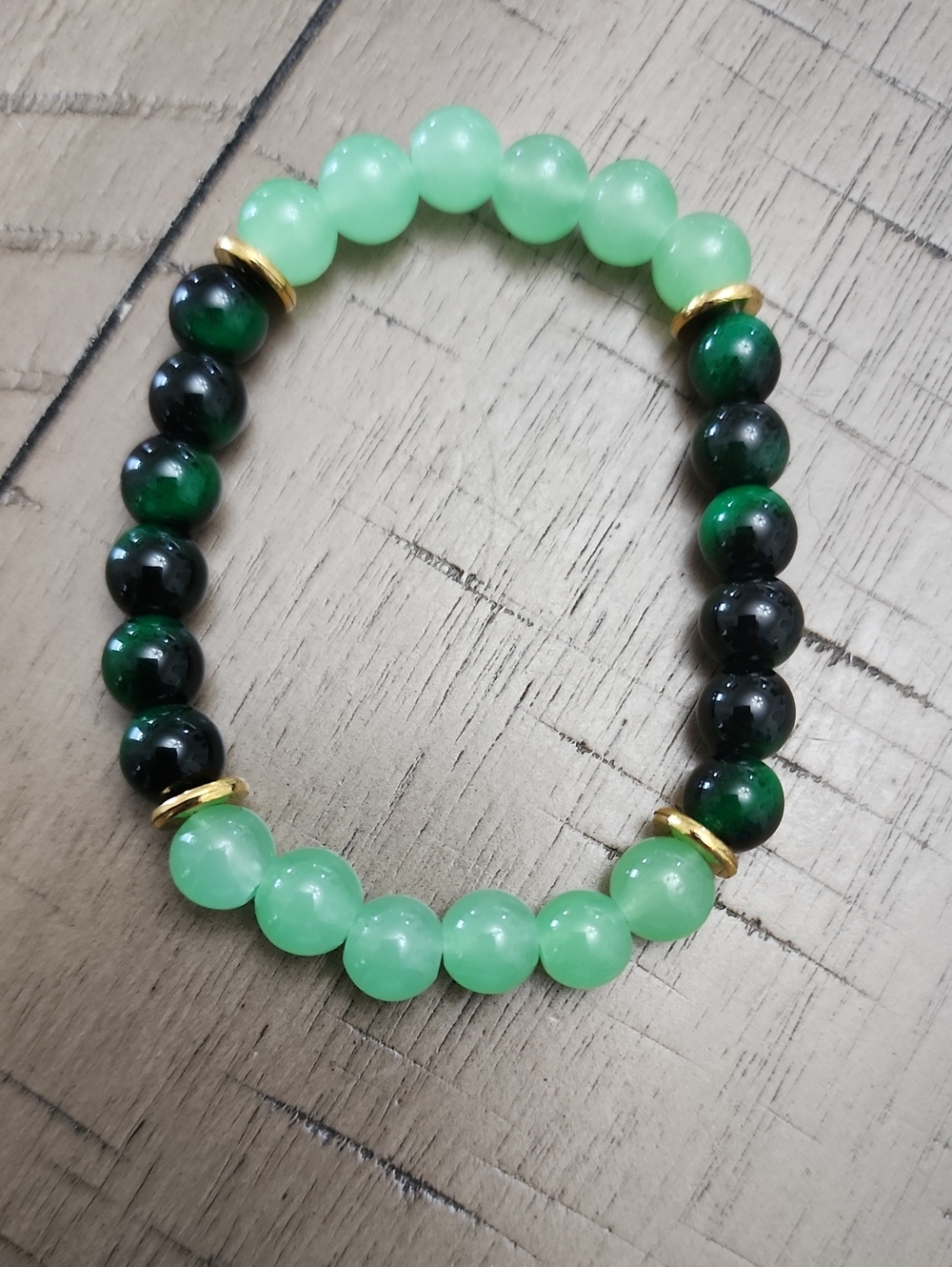 8mm Gradient Green Lucky Wealth Bracelet - Natural Fashionable Accessory,